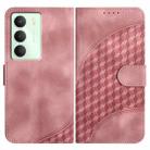 For Realme 14x Global Elephant Head Embossed Phone Leather Case with Lanyard(Pink) - 1