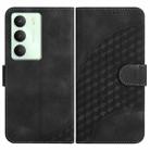 For Realme 14x Global Elephant Head Embossed Phone Leather Case with Lanyard(Black) - 1