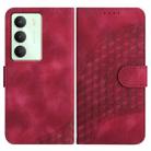 For Realme 14x Global Elephant Head Embossed Phone Leather Case with Lanyard(Rose Red) - 1