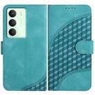 For Realme 14x Global Elephant Head Embossed Phone Leather Case with Lanyard(Light Blue) - 1