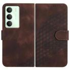 For Realme 14x Global Elephant Head Embossed Phone Leather Case with Lanyard(Coffee) - 1