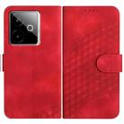 For Realme GT 7 India Elephant Head Embossed Phone Leather Case with Lanyard(Red) - 1