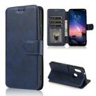 For Xiaomi Redmi 6 Pro Calf Texture Magnetic Buckle Horizontal Flip Leather Case with Holder & Card Slots & Wallet & Photo Frame(Blue) - 1