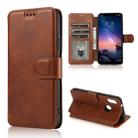 For Xiaomi Redmi 6 Pro Calf Texture Magnetic Buckle Horizontal Flip Leather Case with Holder & Card Slots & Wallet & Photo Frame(Coffee) - 1