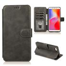 For Xiaomi Redmi 6A Calf Texture Magnetic Buckle Horizontal Flip Leather Case with Holder & Card Slots & Wallet & Photo Frame(Black) - 1