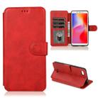 For Xiaomi Redmi 6A Calf Texture Magnetic Buckle Horizontal Flip Leather Case with Holder & Card Slots & Wallet & Photo Frame(Red) - 1