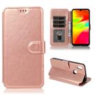For Xiaomi Redmi 7 Calf Texture Magnetic Buckle Horizontal Flip Leather Case with Holder & Card Slots & Wallet & Photo Frame(Rose Gold) - 1