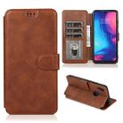 For Xiaomi Redmi Note 7 Calf Texture Magnetic Buckle Horizontal Flip Leather Case with Holder & Card Slots & Wallet & Photo Frame(Coffee) - 1