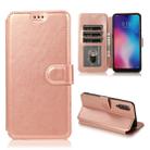 For Xiaomi Mi 9 Calf Texture Magnetic Buckle Horizontal Flip Leather Case with Holder & Card Slots & Wallet & Photo Frame(Rose Gold) - 1