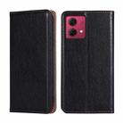 For Motorola Moto G84 5G Gloss Oil Solid Color Magnetic Leather Phone Case(Black) - 1