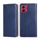 For Motorola Moto G84 5G Gloss Oil Solid Color Magnetic Leather Phone Case(Blue) - 1