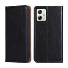 For Motorola Moto G54 5G EU Gloss Oil Solid Color Magnetic Leather Phone Case(Black) - 1