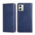 For Motorola Moto G54 5G EU Gloss Oil Solid Color Magnetic Leather Phone Case(Blue) - 1