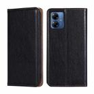 For Motorola Moto G14 4G Gloss Oil Solid Color Magnetic Leather Phone Case(Black) - 1