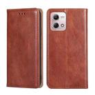 For Motorola Moto G Stylus 2023 4G Gloss Oil Solid Color Magnetic Leather Phone Case(Brown) - 1