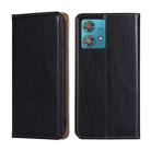 For Motorola Edge 40 Neo 5G Gloss Oil Solid Color Magnetic Leather Phone Case(Black) - 1