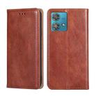 For Motorola Edge 40 Neo 5G Gloss Oil Solid Color Magnetic Leather Phone Case(Brown) - 1