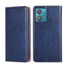 For Motorola Edge 40 Neo 5G Gloss Oil Solid Color Magnetic Leather Phone Case(Blue) - 1