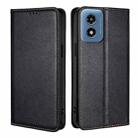 For Motorola Moto G Play 4G 2024 Gloss Oil Solid Color Magnetic Leather Phone Case(Black) - 1