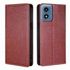 For Motorola Moto G Play 4G 2024 Gloss Oil Solid Color Magnetic Leather Phone Case(Brown) - 1