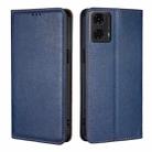 For Motorola Moto G24 4G Gloss Oil Solid Color Magnetic Leather Phone Case(Blue) - 1