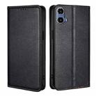 For Motorola Moto G34 5G Gloss Oil Solid Color Magnetic Leather Phone Case(Black) - 1