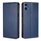 For Motorola Moto G34 5G Gloss Oil Solid Color Magnetic Leather Phone Case(Blue) - 1