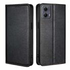 For Motorola Edge 5G 2024 Gloss Oil Solid Color Magnetic Leather Phone Case(Black) - 1