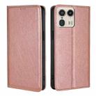 For Motorola Edge 50 Ultra Gloss Oil Solid Color Magnetic Leather Phone Case(Rose Gold) - 1