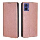 For Motorola Moto G85 5G Gloss Oil Solid Color Magnetic Leather Phone Case(Rose Gold) - 1