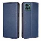 For Motorola Edge 50 5G Gloss Oil Solid Color Magnetic Leather Phone Case(Blue) - 1