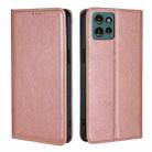 For Motorola Edge 50 5G Gloss Oil Solid Color Magnetic Leather Phone Case(Rose Gold) - 1