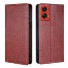 For Motorola Moto G Stylus 5G 2024 Gloss Oil Solid Color Magnetic Leather Phone Case(Brown) - 1