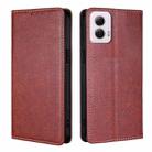 For Motorola Moto G Power 5G 2024 Gloss Oil Solid Color Magnetic Leather Phone Case(Brown) - 1