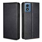 For Motorola Moto G 5G 2024 Gloss Oil Solid Color Magnetic Leather Phone Case(Black) - 1