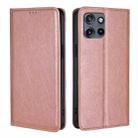 For Motorola Edge 50 Neo 5G Gloss Oil Solid Color Magnetic Leather Phone Case(Rose Gold) - 1