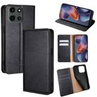 For Motorola Moto G 5G 2025 Gloss Oil Solid Color Magnetic Leather Phone Case(Black) - 1