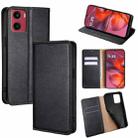 For Motorola Moto G05 Gloss Oil Solid Color Magnetic Leather Phone Case(Black) - 1
