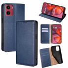 For Motorola Moto G05 Gloss Oil Solid Color Magnetic Leather Phone Case(Blue) - 1