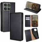 For Motorola Edge 60 Pro 5G Gloss Oil Solid Color Magnetic Leather Phone Case(Black) - 1