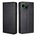 For Sharp Aquos R9 Gloss Oil Solid Color Magnetic Leather Phone Case(Black) - 1