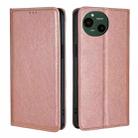 For Sharp Aquos R9 Gloss Oil Solid Color Magnetic Leather Phone Case(Rose Gold) - 1