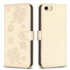 For iPhone 7 / 8 / SE 2022 Four-leaf Embossed Leather Phone Case(Gold) - 1