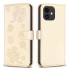 For iPhone 11 Four-leaf Embossed Leather Phone Case(Gold) - 1