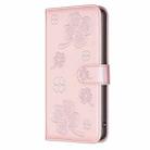For iPhone X / XS Four-leaf Embossed Leather Phone Case(Pink) - 2