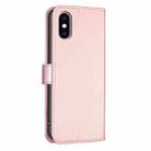 For iPhone X / XS Four-leaf Embossed Leather Phone Case(Pink) - 3