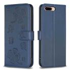 For iPhone 7 Plus / 8 Plus Four-leaf Embossed Leather Phone Case(Blue) - 1