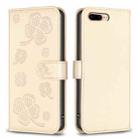 For iPhone 7 Plus / 8 Plus Four-leaf Embossed Leather Phone Case(Gold) - 1