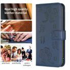 For iPhone 16 Four-leaf Embossed Leather Phone Case(Blue) - 3