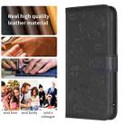 For iPhone 16 Four-leaf Embossed Leather Phone Case(Black) - 3